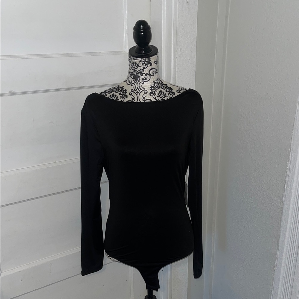 Elegant Black Long Sleeve Bodysuit